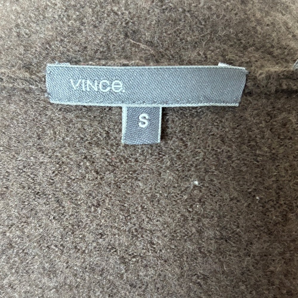 Vince Brown Sugar Boiled 100% Wool Swearter Cardigan Small - Picture 5 of 6
